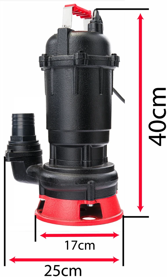 Red Technic Septiko siurblys su smulkintuvu, 4-in-1, nešvariam vandeniui, nuotekų siurblys, panardinamas siurblys su smulkintuvu, 750W didelio našumo siurblys