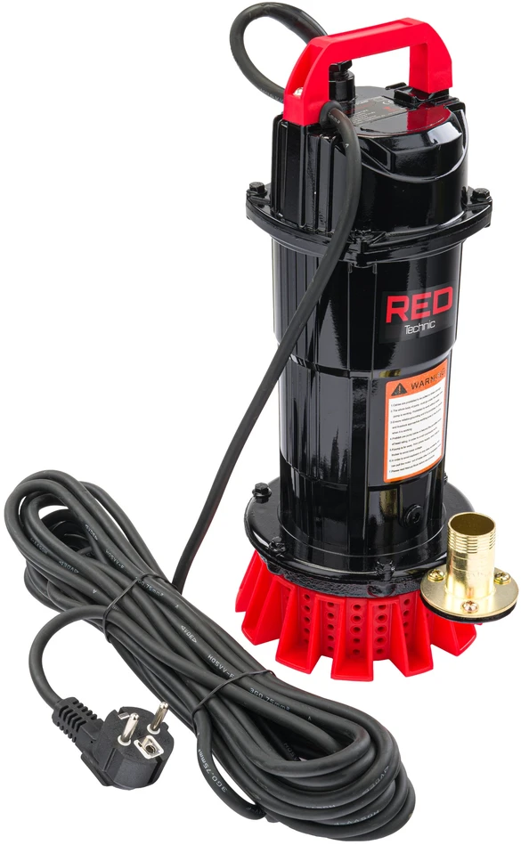 Red Technic Panardinamas nešvaraus vandens siurblys, švariam vandeniui, lietaus vandeniui, nuotekoms, 8000 litrų per valandą, 230V, 650W