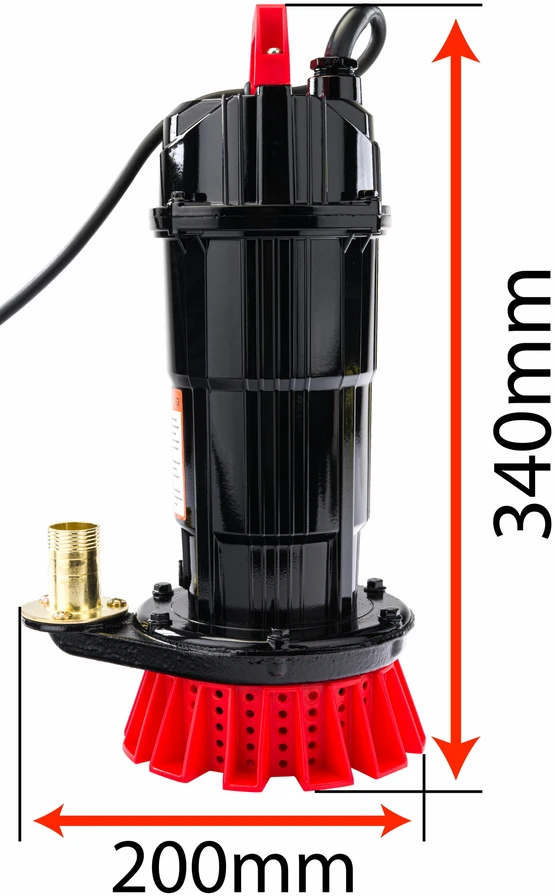 Red Technic Panardinamas nešvaraus vandens siurblys, švariam vandeniui, lietaus vandeniui, nuotekoms, 8000 litrų per valandą, 230V, 650W
