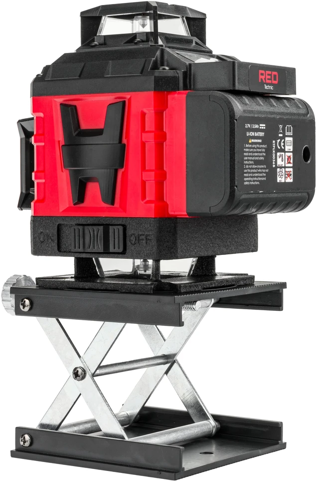 Red Technic Žalias lazerinis nivelyras, 4D 360 kryžminis lazeris, 16 linijų savaiminis nivelyras, statybinis lazeris, geodezinis lazeris
