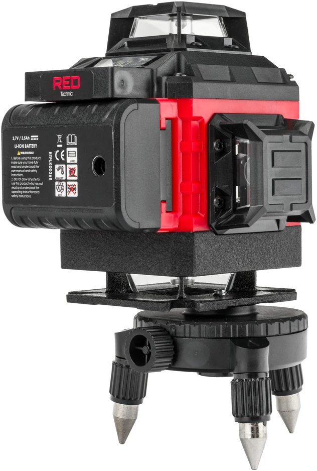 Red Technic Žalias lazerinis nivelyras, 4D 360 kryžminis lazeris, 16 linijų savaiminis nivelyras, statybinis lazeris, geodezinis lazeris