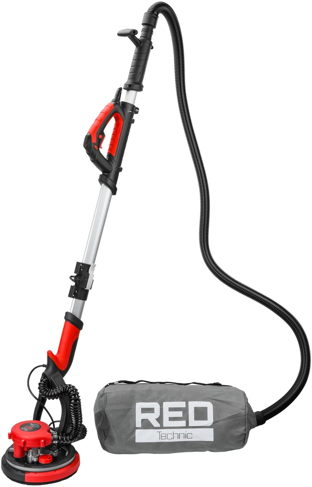 Red Technic Gipso šlifuoklis sienoms ir luboms, 2000W, su LED šviesa, teleskopine rankena, dulkių ištraukimu, gipso kartono šlifavimo mašina