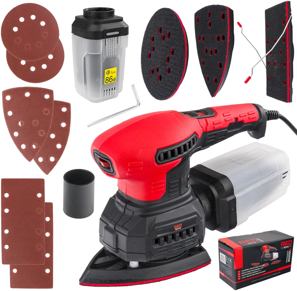 Red Technic Raudona Technic Universalus 3in1 ekscentrinis šlifuoklis Raudona Technic RTSMO0060