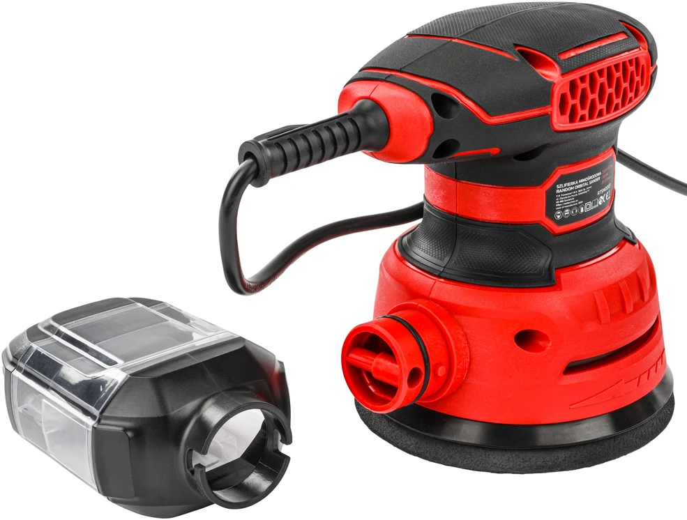 Red Technic Ekscentrinis šlifuoklis, 1100W elektrinis kintamo greičio, su 24 šlifavimo diskais, medienai, metalui ir automobilių reikmėms
