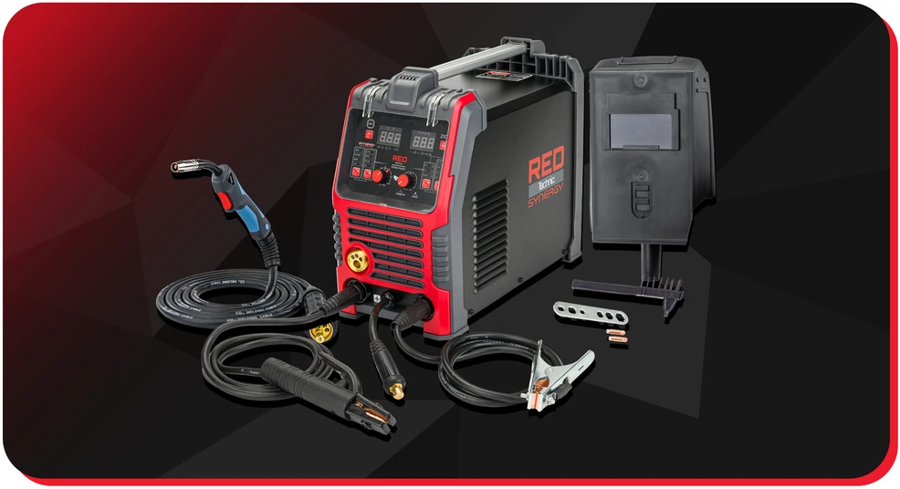 Red Technic MIG MAG MMA TIG Suvirinimo aparatas, 250A Inverterinis suvirinimo aparatas, Daugiafunkcinis sinergetinis suvirinimo aparatas plienui ir aliuminiui