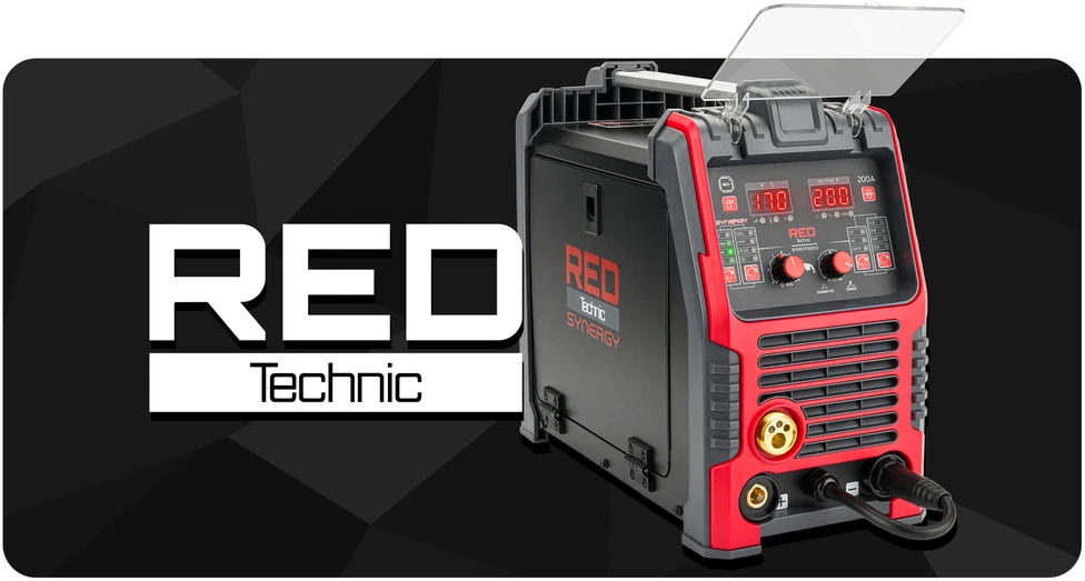 Red Technic MIG MAG MMA TIG Suvirinimo aparatas, 250A Inverterinis suvirinimo aparatas, Daugiafunkcinis sinergetinis suvirinimo aparatas plienui ir aliuminiui