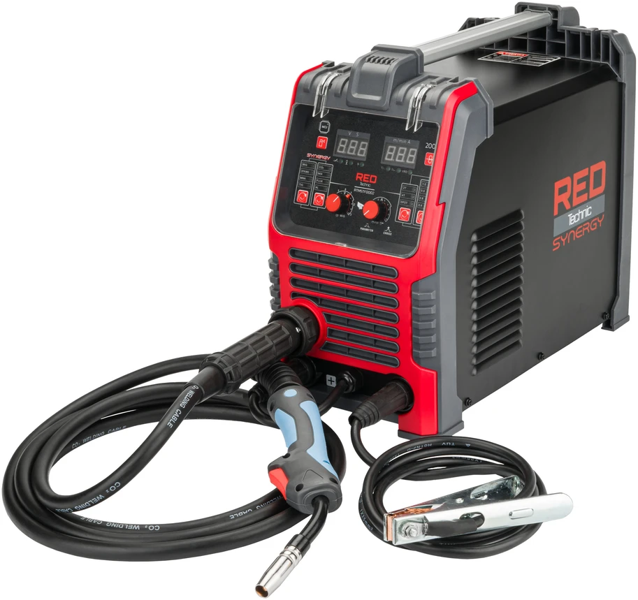 Red Technic MIG MAG MMA TIG Suvirinimo aparatas, 250A Inverterinis suvirinimo aparatas, Daugiafunkcinis sinergetinis suvirinimo aparatas plienui ir aliuminiui