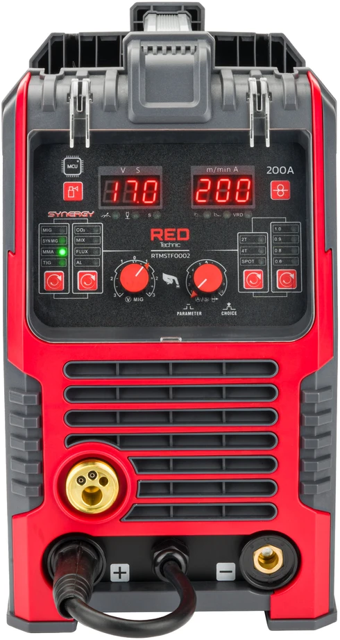 Red Technic MIG MAG MMA TIG Suvirinimo aparatas, 250A Inverterinis suvirinimo aparatas, Daugiafunkcinis sinergetinis suvirinimo aparatas plienui ir aliuminiui