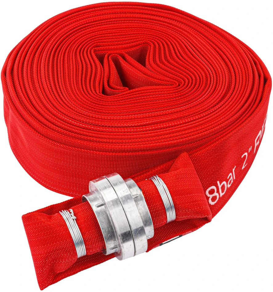 Red Technic Drobės gaisrinė žarna nešvariam vandeniui, septiko žarna su greitosiomis jungtimis, 30 metrų sodo žarna, 5.08 cm vandens perkėlimo žarna