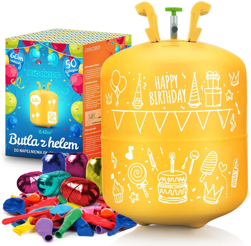 Ricokids 0,42m3 helio cilindras su balionais ir juostele