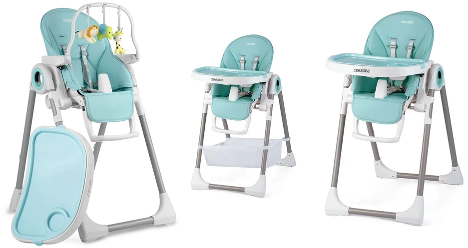Ricokids Vaikiška kėdutė su staliuku, mėlyna „Belo“ šokdynė + apsauginis lankelis