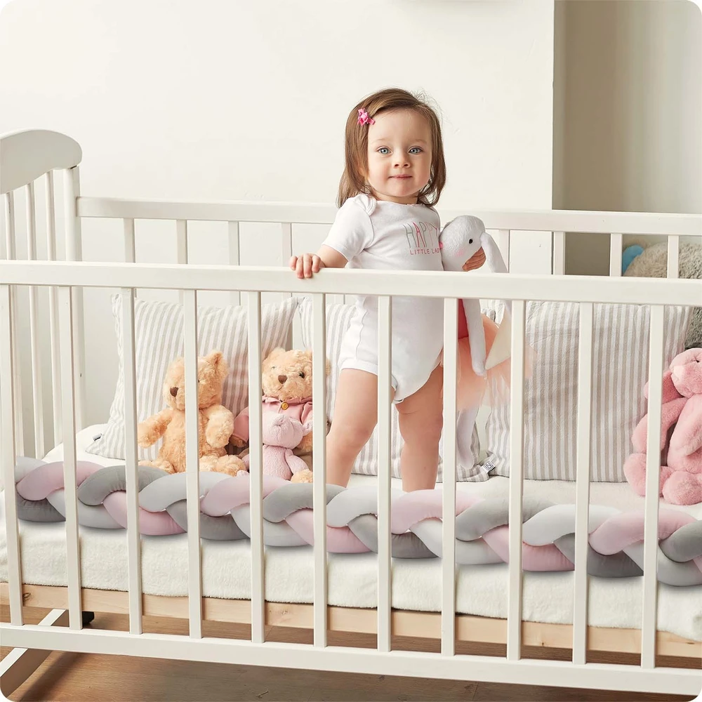 „Ricokids“ 2 m lovelės užtiesalas – rožinis ir pilkas