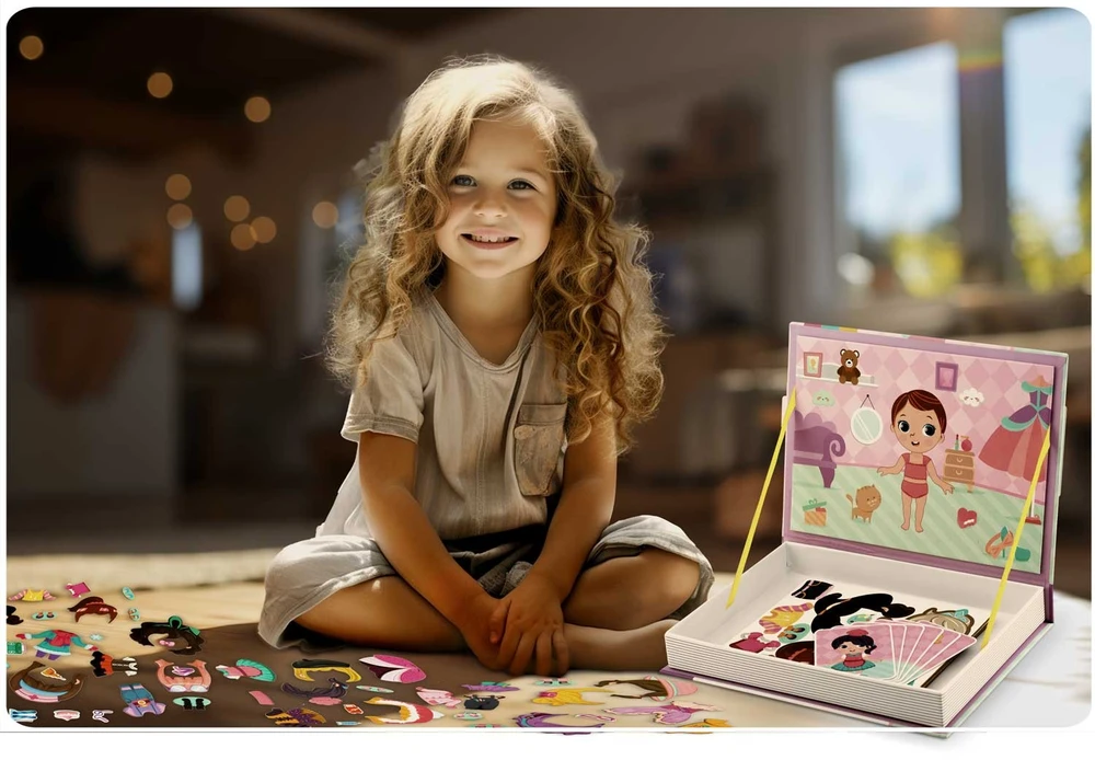Ricokids Magnetinė dėlionių knygelė mergaitėms, spinta RK-770