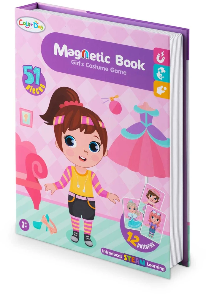 Ricokids Magnetinė dėlionių knygelė mergaitėms, spinta RK-770