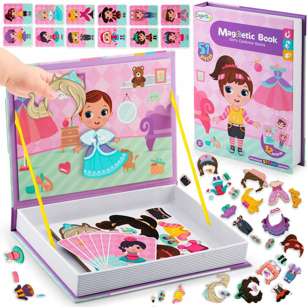 Ricokids Magnetinė dėlionių knygelė mergaitėms, spinta RK-770