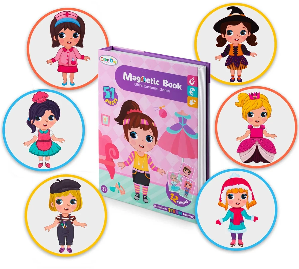 Ricokids Magnetinė dėlionių knygelė mergaitėms, spinta RK-770