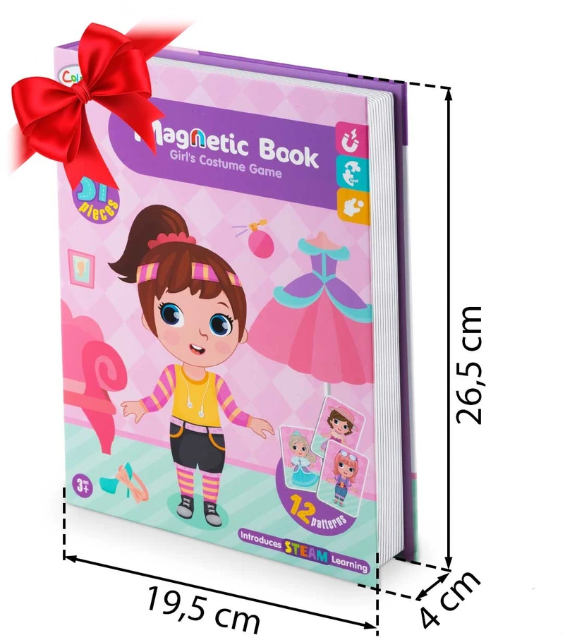 Ricokids Magnetinė dėlionių knygelė mergaitėms, spinta RK-770