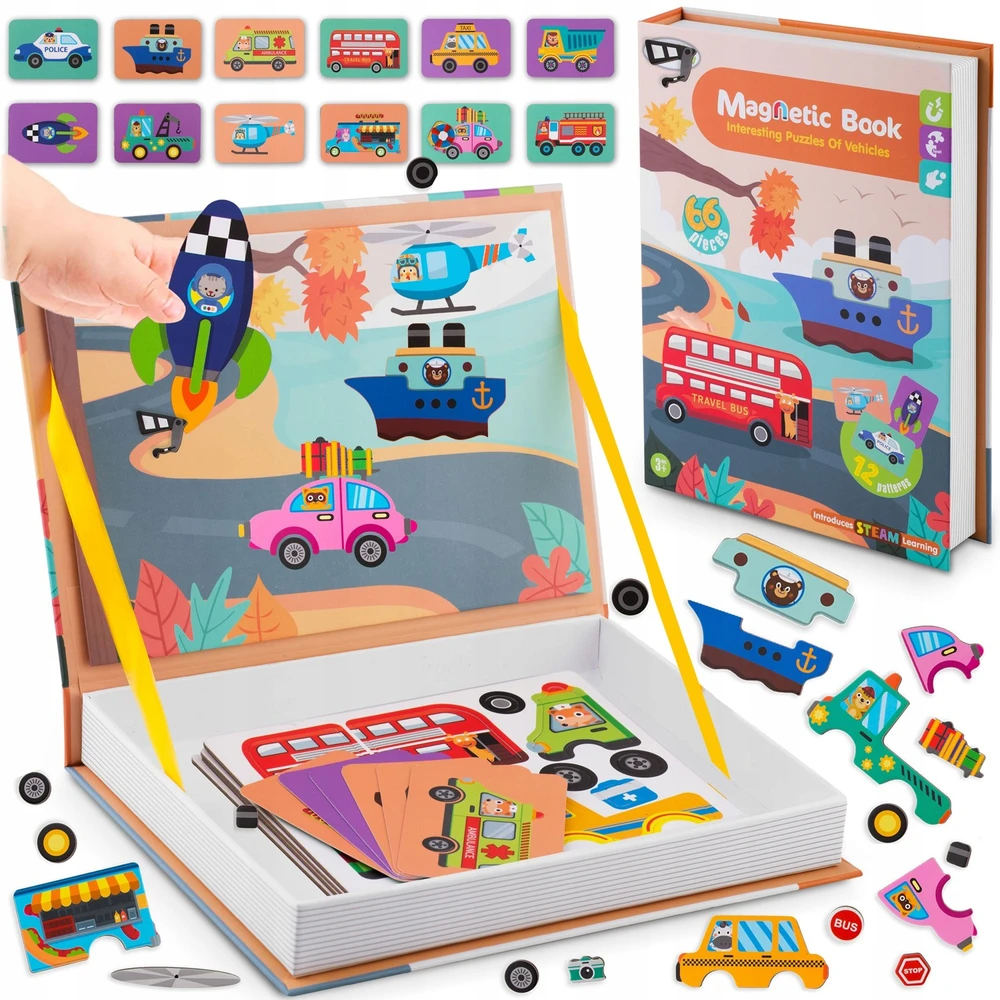 Ricokids Magnetinė dėlionė „Transporto priemonės“ RK-770