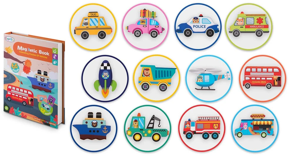 Ricokids Magnetinė dėlionė „Transporto priemonės“ RK-770