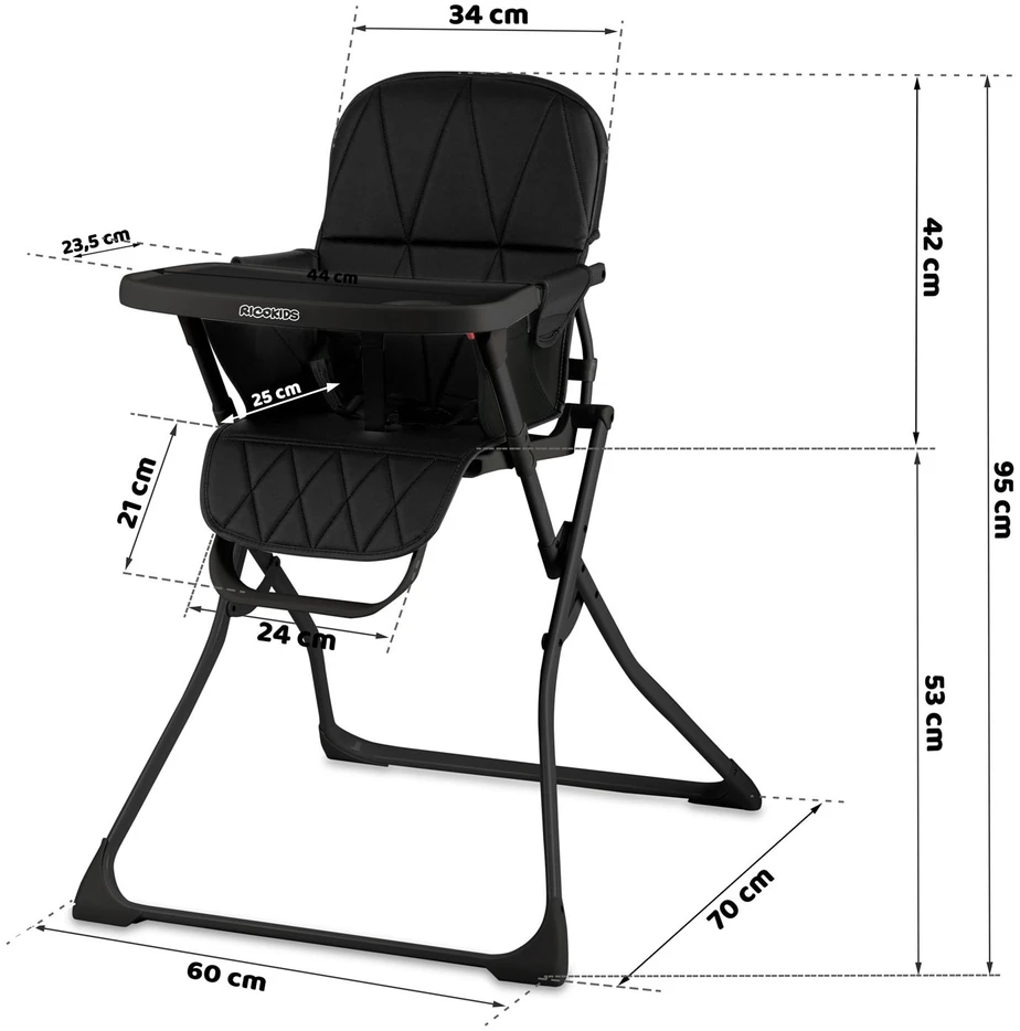 Ricokids Nuco maitinimo kėdutė, juoda