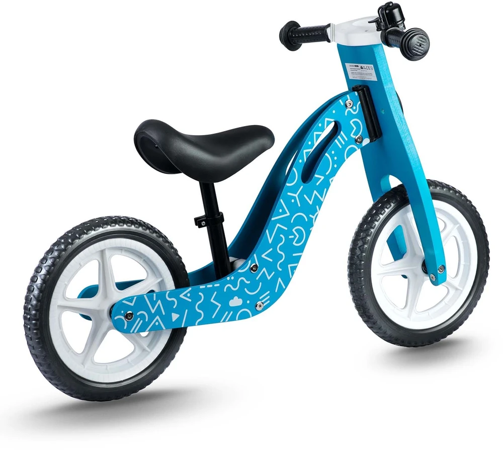 Ricokids RC-613 mėlynas medinis balansinis dviratis