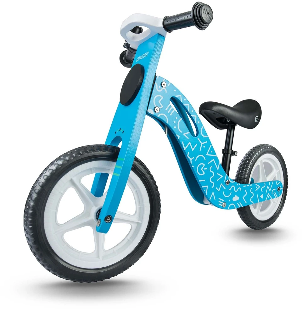Ricokids RC-613 mėlynas medinis balansinis dviratis