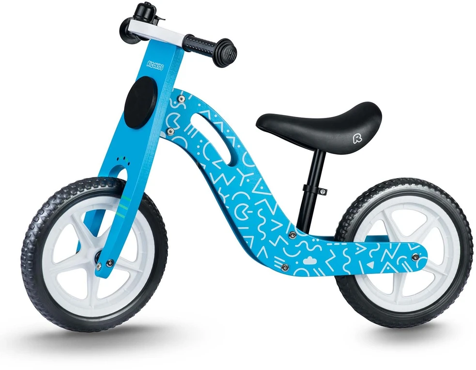 Ricokids RC-613 mėlynas medinis balansinis dviratis
