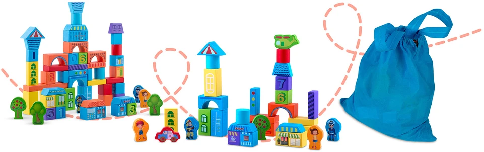 Mediniai lavinamųjų kaladėlių komplektai RK-871 Ricokids
