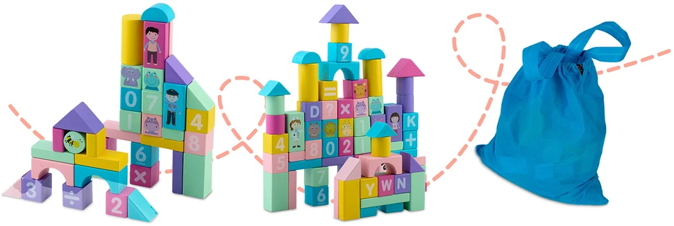 Mediniai lavinamųjų kaladėlių komplektai RK-871 Ricokids