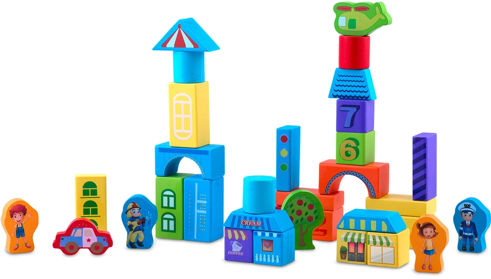 Mediniai lavinamųjų kaladėlių komplektai RK-871 Ricokids