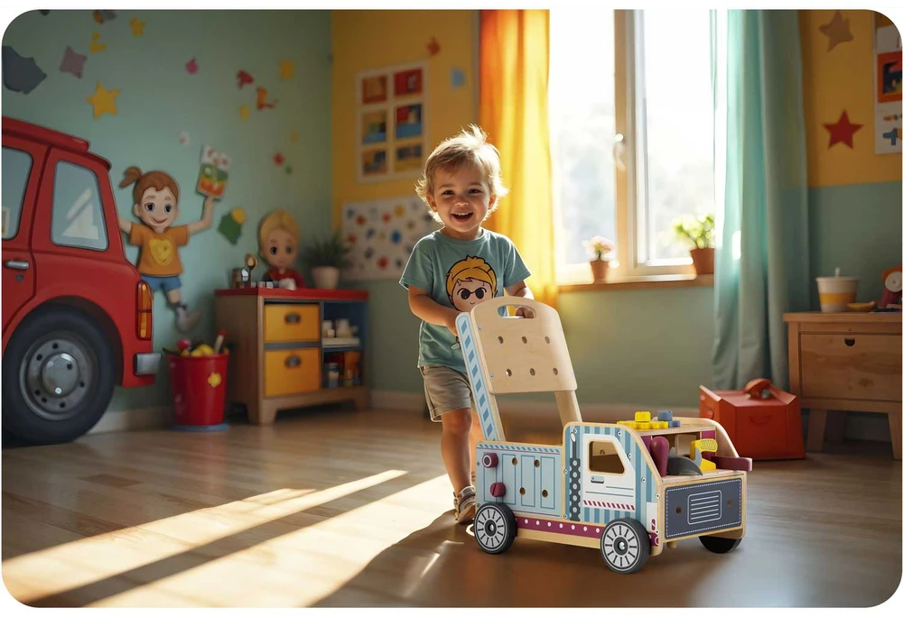 Medinis stumdukas - vaikštynė su įrankiais RK-874 Ricokids