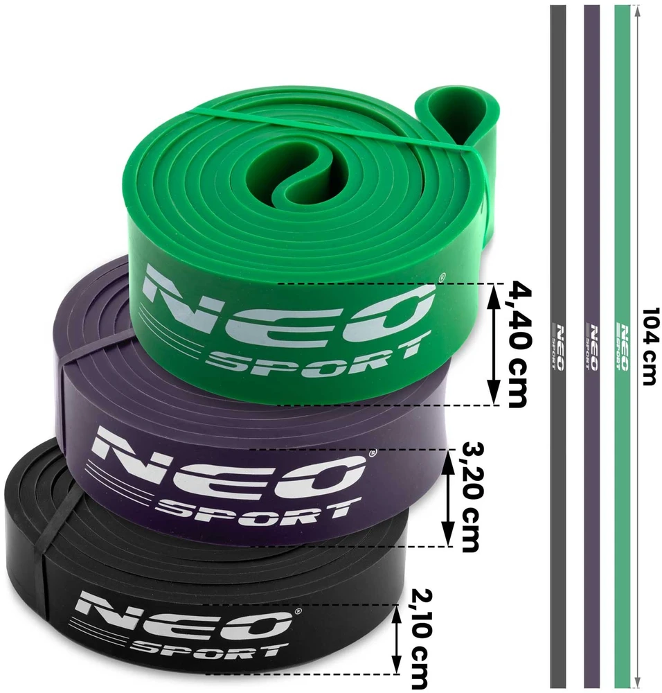NS-960 Neo-Sport pasipriešinimo juostų rinkinys, 3 vnt.