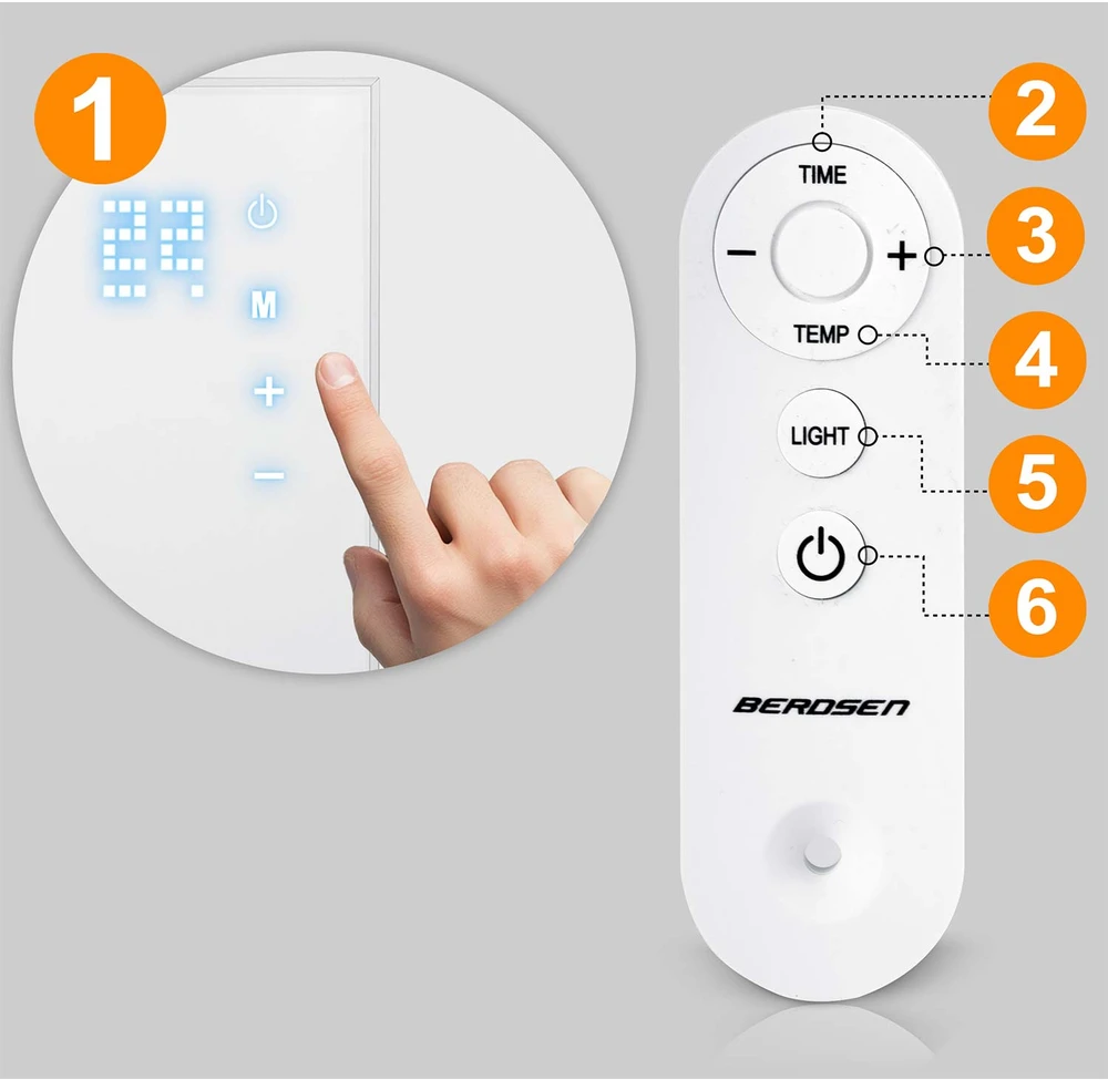 Infrared šildytuvas infraraudonųjų spindulių 1000 W Berdsen BD-992 pultas WiFi programėlė