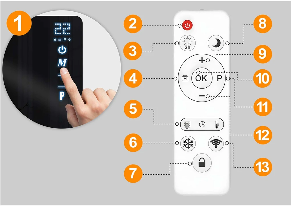 Infraraudonųjų spindulių šildytuvas Berdsen BD-985 720 W su WiFi (modelis BD-985)