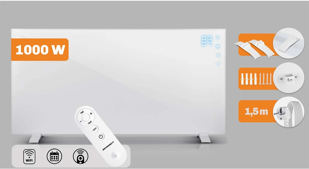 Infrared šildytuvas infraraudonųjų spindulių 1000 W Berdsen BD-992 pultas WiFi programėlė