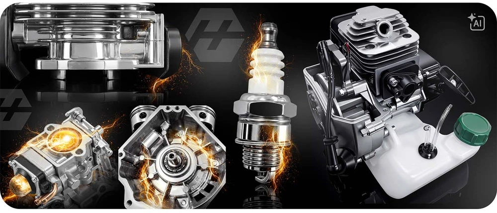 Silnik do kosy spalinowej podkaszarki su laikikliu 52 cc 7500 RPM Humberg HM-615