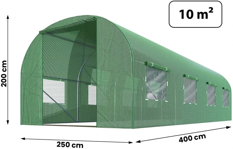 Šiltnamis 2,5 x 4 m (10 m2) Plonos