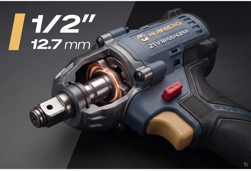 Akumuliatorinis smūginis veržliaraktis Humberg HM-442 21V