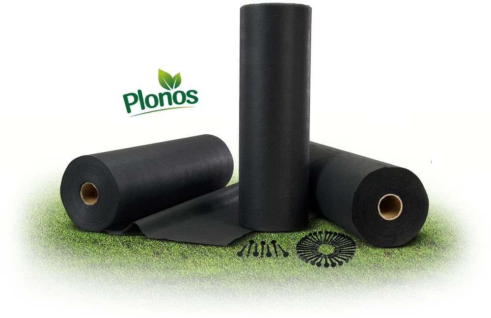 Sodo agrotekstilė 1 m x 50 m + 50 „Plonos“ kaiščių - juoda