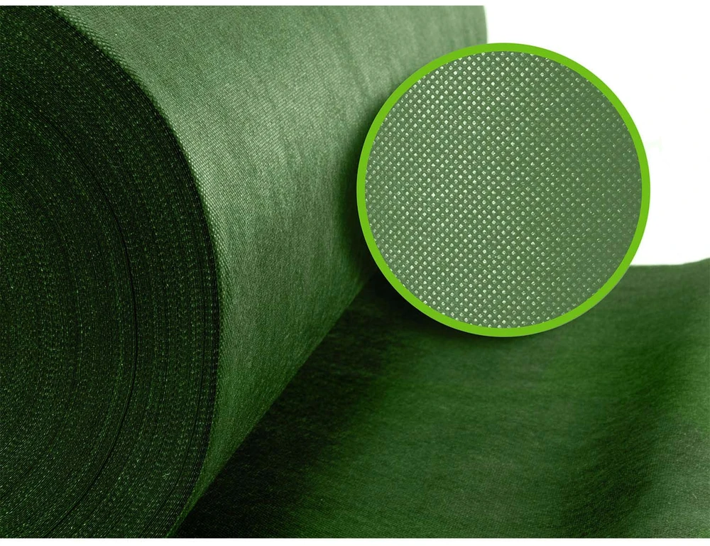 Sodo agrotekstilė 1,6 m x 100 m 90 g/m2 + 100 „Plonos“ smeigtukų - žalia