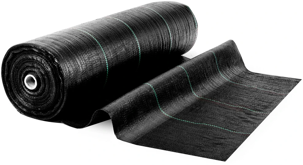 Sodo agrotekstilė 1,6 m x 50 m 70 g/m2 + 50 „Plonos“ kaiščių - juoda