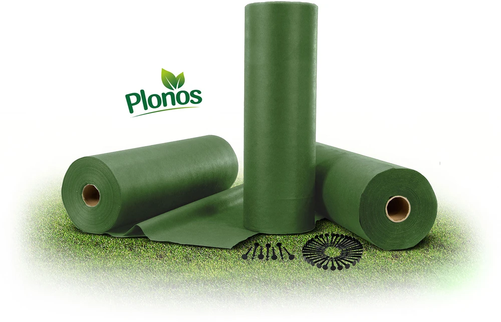 Sodo agrotekstilė 1,6 m x 50 m 70 g/m2 + 100 „Plonos“ smeigtukų - žalia