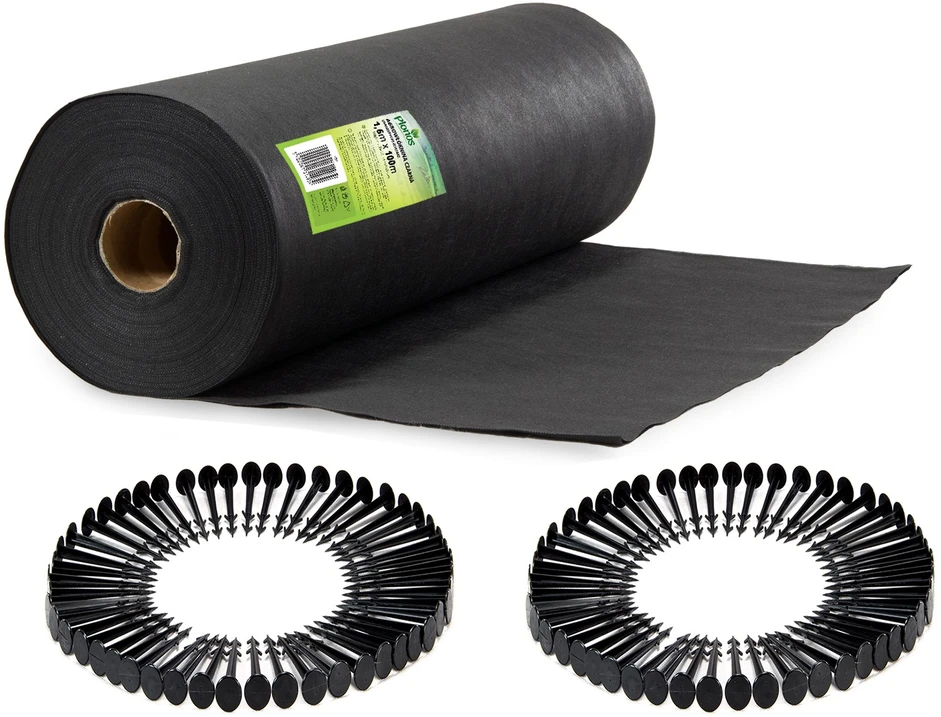 Sodo agrotekstilė 1,6 m x 100 m + 100 Plonos kaiščių