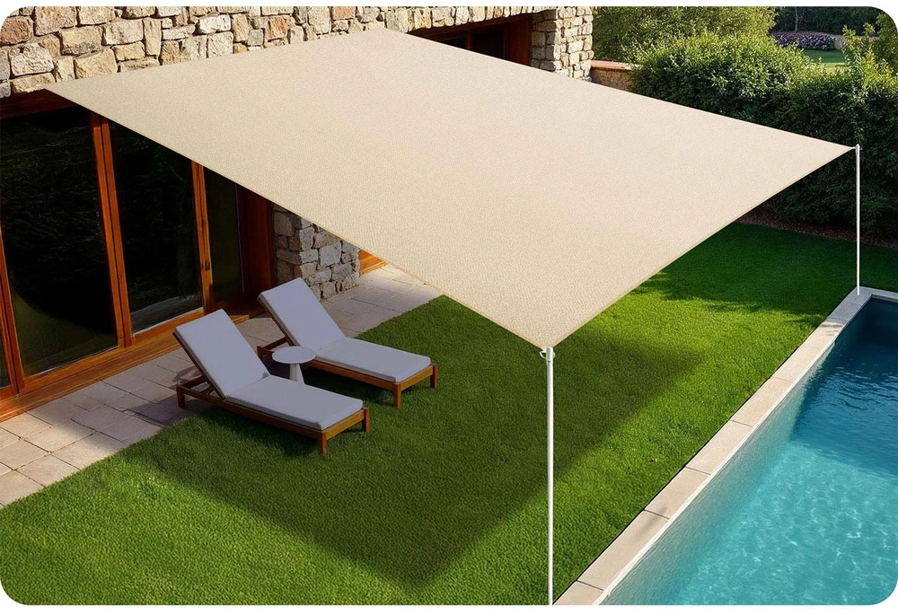 Stačiakampio atspalvio burė 3x4m Plonos PL-885 smėlio spalvos