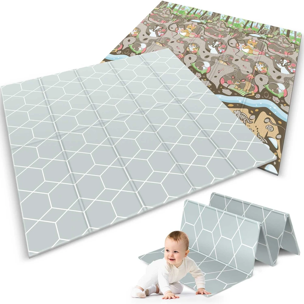 Sulankstomas edukacinis putplasčio kilimėlis 200 x 180 x 1 cm Nukido NK-340 ant žemės