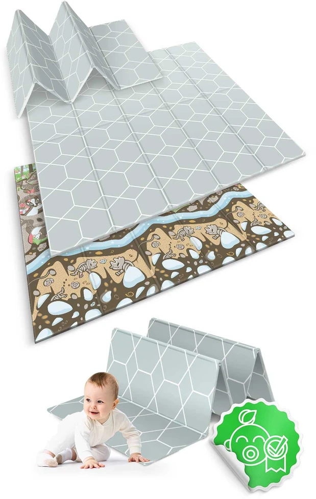 Sulankstomas edukacinis putplasčio kilimėlis 200 x 180 x 1 cm Nukido NK-340 ant žemės