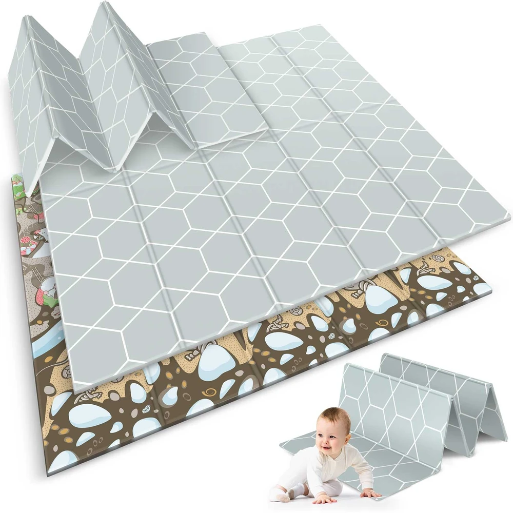 Sulankstomas edukacinis putplasčio kilimėlis 200 x 180 x 1 cm Nukido NK-340 ant žemės