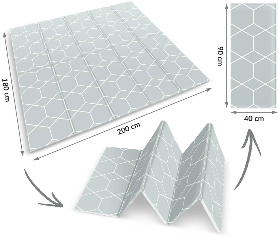 Sulankstomas edukacinis putplasčio kilimėlis 200 x 180 x 1 cm Nukido NK-340 ant žemės