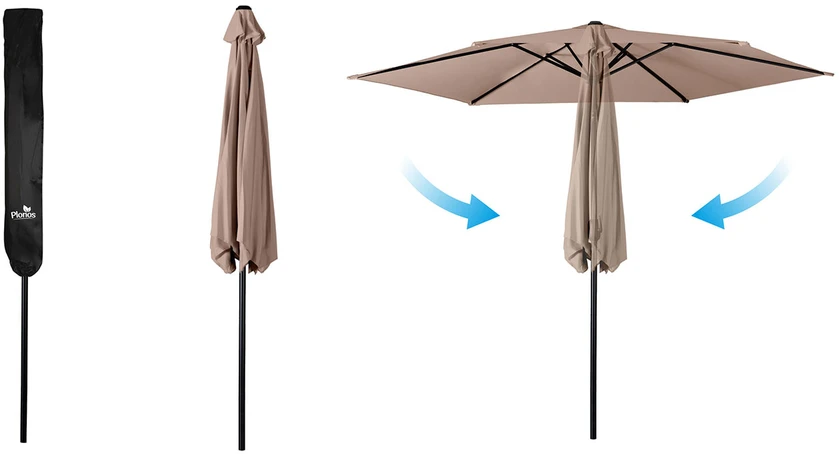 Sulankstomas sodo skėtis, 6 dalių, 300 cm, su uždanga, „Plonos PL-884“