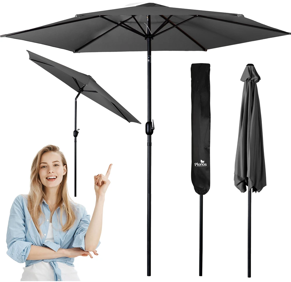 Sulankstomas sodo skėtis, 6 dalių, 300 cm, su uždanga, „Plonos PL-884“